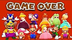 Super Mario 3D World - All 17 Characters Game Over Screen