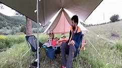 Camping in a Thunderstorm with Flying Tent