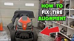 How to get PERFECT Tire Alignment on this Riding Lawn Mower (Husqvarna YTH 23V 48" cut)