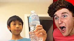 kid drinks water bottle in 1 SECOND..