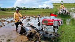 My Power Tiller Going To Puddling In Deep Mud || Rice Field Preparation For Rainy Season ||