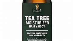 Tea Tree Hair and Body Moisturizer - Hydrating with Peptides, Coconut & Avocado Oils -Daily Body Lotion & Tea Tree Leave In Hair Conditioner for Men & Women - 8 fl oz