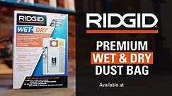 RIDGID Wet/Dry Vac Premium Wet or Dry Dust and Debris Bags for Select 12 to 16 Gallon RIDGID Shop Vacuums, Size A (12-Pack) VF3702B