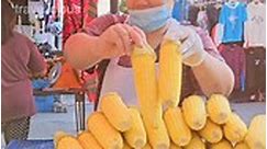 Sweet yellow corn cutting skills #corn #fyp | Travelicious