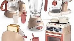Kitchen Appliances Toys, Toy Kitchen Set for Kids Play Kitchen Accessories Set, Blender, Coffee Maker Machine, Mixer and Toaster,Play Kitchen Set for Kids Ages 4-8