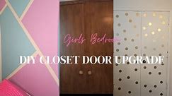 GIRLS BEDROOM MAKEOVER (EP 1) DIY Closet Door MAKEOVER on a budget + Amazon peel & stick decals