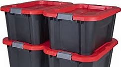 CX CRAFTSMAN, 20-Gallon Highly Durable Storage Bin & Dual Latching Lid, (14.3”H x 19.7”W x 28.2”D), Versatile Stacking Tote and Weather-Resistant Design, American Made [4 Pack]