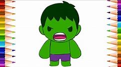 How to draw baby hulk||cartoon hulk for kids||easy and step by step