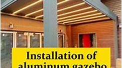 Aluminum alloy pavilion installation. #customgate #gazebo #awing #Sunroom #housegate #aluminumgates #gate #fyp #foryou #foryoupage #viral #Motorizedpergola #LouveredRoofs #StayDry #StayCool #HurricaneResistant #Strong #Durable #highquality #Customization #BreslowHomeDesign #OutdoorLiving #UpgradeYourSpace #belmondhotelcipriani #garden #anthurium #grapevines #pink #stripes #venice | Chinawindoors