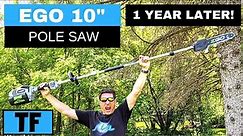 EGO 10-INCH POLE SAW REVIEW [Power+ PSA1000] - (1 Year Later!) at Lowes (Best Pole Saw?)