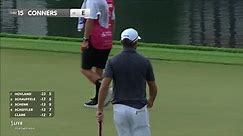 Corey conners sinks a 27 foot birdie putt on no 15 at tour championship