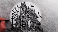 How to Draw a Haunted House: Step by Step