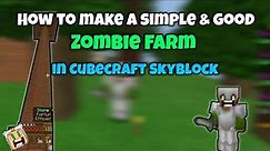 How To Make a ZOMBIE FARM on Cubecraft Skyblock (Bedrock Edition) No Iron PS4