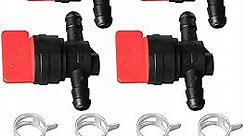 Fuel Shut Off Valve for Mower - 1/4" Fuel Cut Off Valve for Riding Lawn Mower Garden Tractor Pressure Washer Snowblower, in Line Fuel Gas Control Shut Off Valve Switches Tap for Small Engines 4 Packs