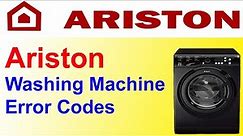Ariston Fully Automatic Washing Machine All Error Codes And Solution