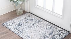 2x3 Modern Blue Small Area Rug, Throw Mat for Indoor Entry | Ideal for Kitchen or Bathroom Rugs 2' x 3'