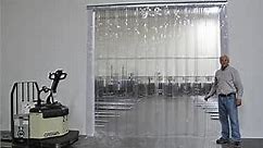 Strip Door Curtain Kit - Complete PVC Strip Door - Clear Pre Punched Vinyl Strips - Universal Mount Hanger - Plastic Strip Door - NSF USDA Approved