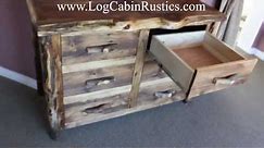 "Wild Edge" Reclaimed Wood and Aspen Log Dresser & Rustic Furniture