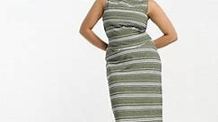 COLLUSION Plus striped tank top & maxi skirt set in green | ASOS