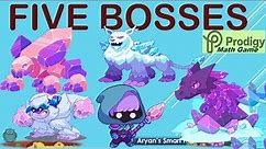 Five bosses in Prodigy Crystal Caverns. Who is the strongest boss?