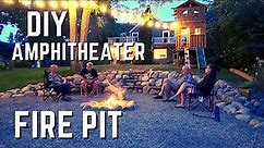 I MADE A FIELD STONE FIRE PIT AMPHITHEATER in the Hillside of My Yard. DIY Fire Pit Seating Area.