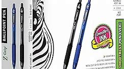 ZEBRA PENS bulk pack of 48 ink pens, Z-Grip Retractable ballpoint pens Medium point 1.0 mm, 24 black pens & 24 Blue pens combo pack