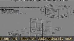 Empava Electric Single Wall Oven with 6 Cooking Functions Mechanical Knobs Control in Stainless Ste