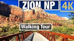 4K City Walks: Zion NP Utah Pa'rus River Trail - Virtual Walk Walking Treadmill Video free tour