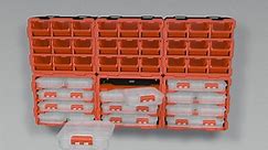 TACTIX 52-Compartment Plastic Rack with 4 Small Parts Organizer 320670