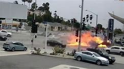 Fiery Los Angeles car crash kills five, injures seven