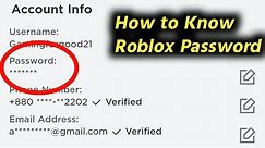 How to Know Your Roblox Password When You Logged in