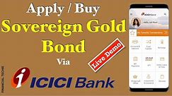 Apply Sovereign Gold Bond online through ICICI Bank | Buy SGB ICICI mobile bank | ENGLISH