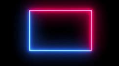 Square Neon Light, Square Neon Light, blue pink, Neon Tubes Shape Empty Space Wallpaper Background, Neon Light Lines