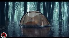 Gas Stove Hot Tent Camping in Heavy Rain With A Massive Dome Tent