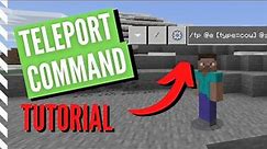 Minecraft TELEPORT COMMAND Tutorial (TP Command)