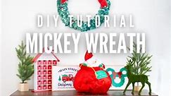 DIY Mickey Wreath Tutorial! So easy to make! #diy #diychristmas #diychristmasdecor #disneychristmasdecorations #disneychristmas | Mamma Bear Says