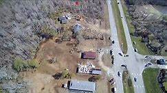 Drone footage of tornado damage in Brunswick County