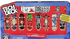 Tech Deck, 25th Anniversary 8-Pack Fingerboards with Exclusive Figure, Collectible and Customizable Mini Skateboards, Kids Toys for Ages 6 and up