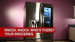 Knock on LG's 'InstaView' fridge and it'll show you your groceries