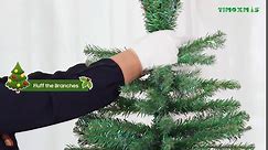 7.5ft Artificial Pencil Slim Christmas Tree Skinny Full Xmas Unlit Trees, 500 Premium PVC PET Branch Tips, Wrapped & Foldable Base, for Christmas Holiday Home Office Party Decoration, Green