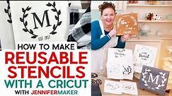 Make a Reusable Stencil with Cricut & Apply to Wood Signs & Towels!