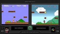Super Mario Bros. (NES vs SNES) Side by Side Comparison