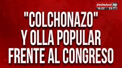 "Colchonazo" y olla popular frente al Congreso: inquilinos desalojados se juntan en la plaza