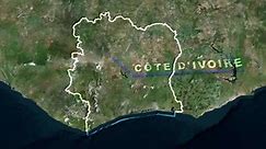 Cote D'ivoire (Ivory Coast) Map Animation