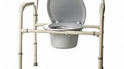 HEALTHLINE Heavy Duty Commode Bariatric, Medical Bedside Folding Bariatric Commode Chair Toilet for Elderly Seniors Disabled, Wide, 650 lbs, Gray