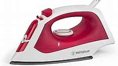 Westinghouse Steam Iron with 5.1 Ounce Water Tank, 1200 Watts, White with Red Accents