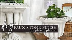 Stone Planter Look for LESS! // Plastic Planter Makeover