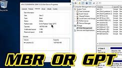 HOW TO CHECK IF A DISK/DRIVE IS MBR OR GPT