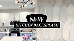 DIY Kitchen Backsplash Tile| White and Gold Kitchen| Home Depot Suburb Tile New Build 2022