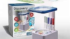 Discovery Kids Art Projector with Six Dry Erase Markers and 10 Reusable Drawing Discs, Draw on Reusable Transparent Sheets, Magnify and Project Art onto Ceilings, Walls, and More